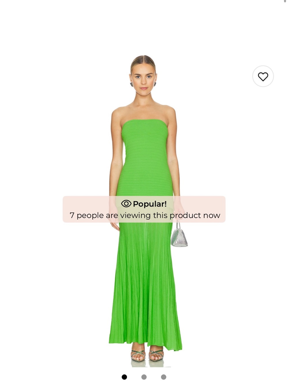 REVOLVE Strapless Bright Green Pleated Maxi Dress - Picture 2 of 2
